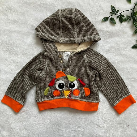 Baby Essentials 12M Turkey Holiday Hoodie | GUC Fall Thanksgiving - Picture 1 of 15